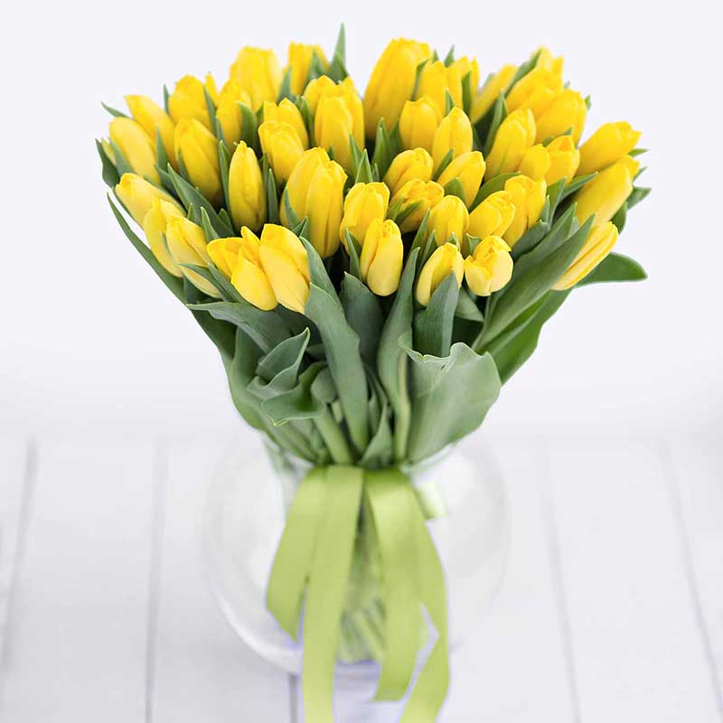 Тюльпаны. Желтые тюльпаны поштучно - Купить цветы