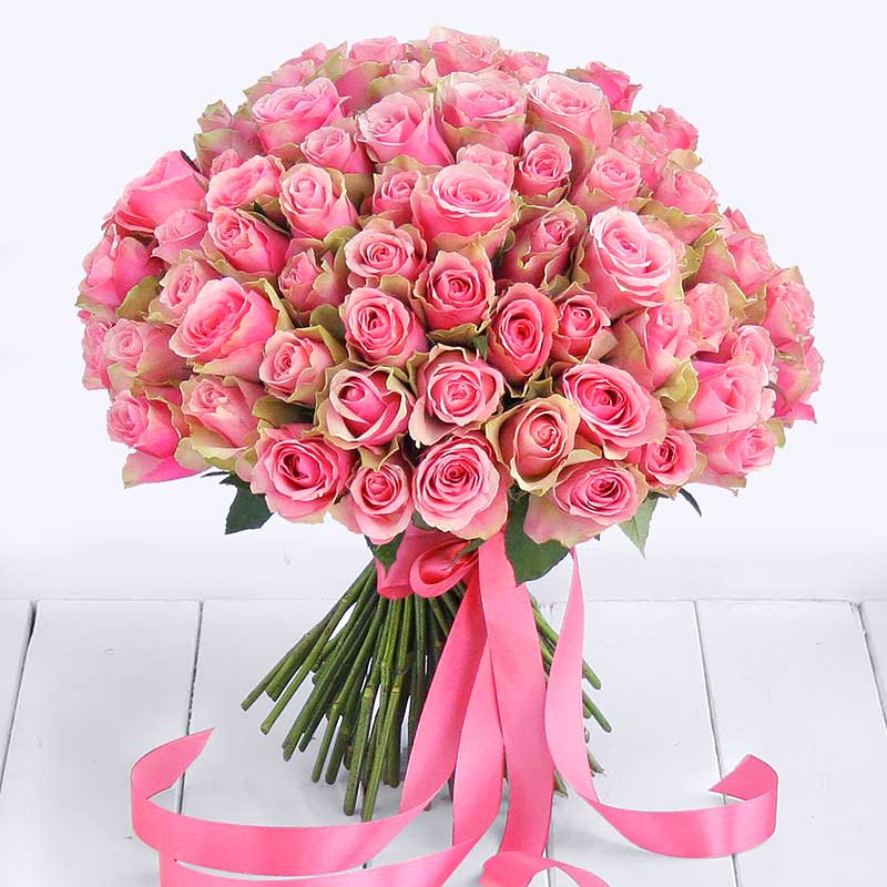 Розовые розы. 101 роза Belle Rose - Купить цветы