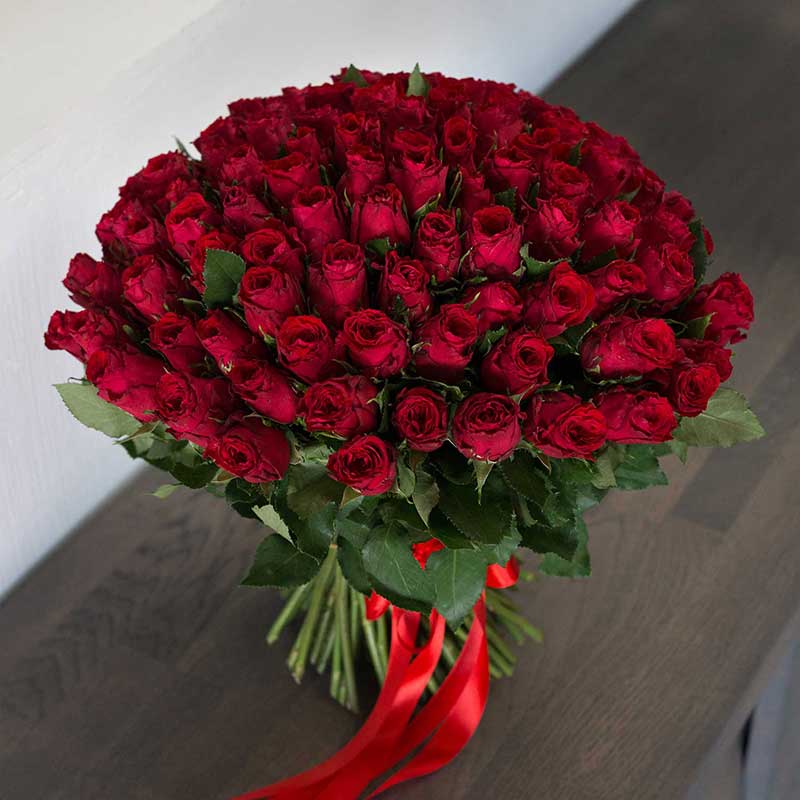 Розы. 101 красная роза Апер Класс - Купить цветы
