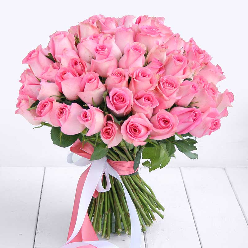 Кенийские розы. 101 розовая роза - Купить цветы