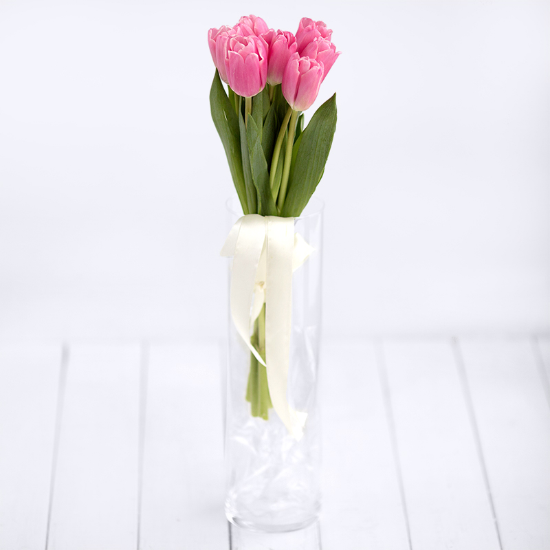 Тюльпаны. Букет из 7 розовых тюльпанов - Купить цветы