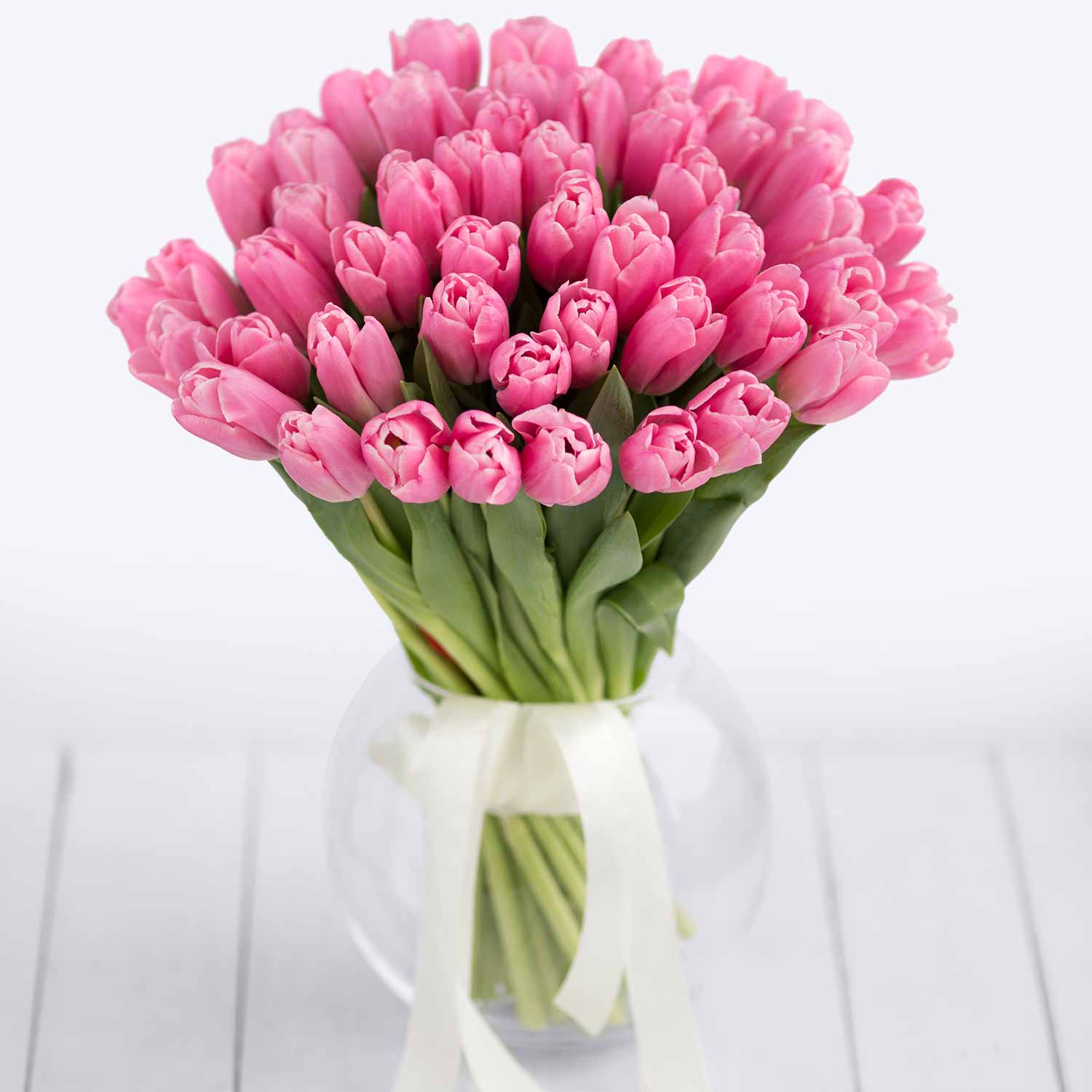 Розовые тюльпаны поштучно - Купить цветы