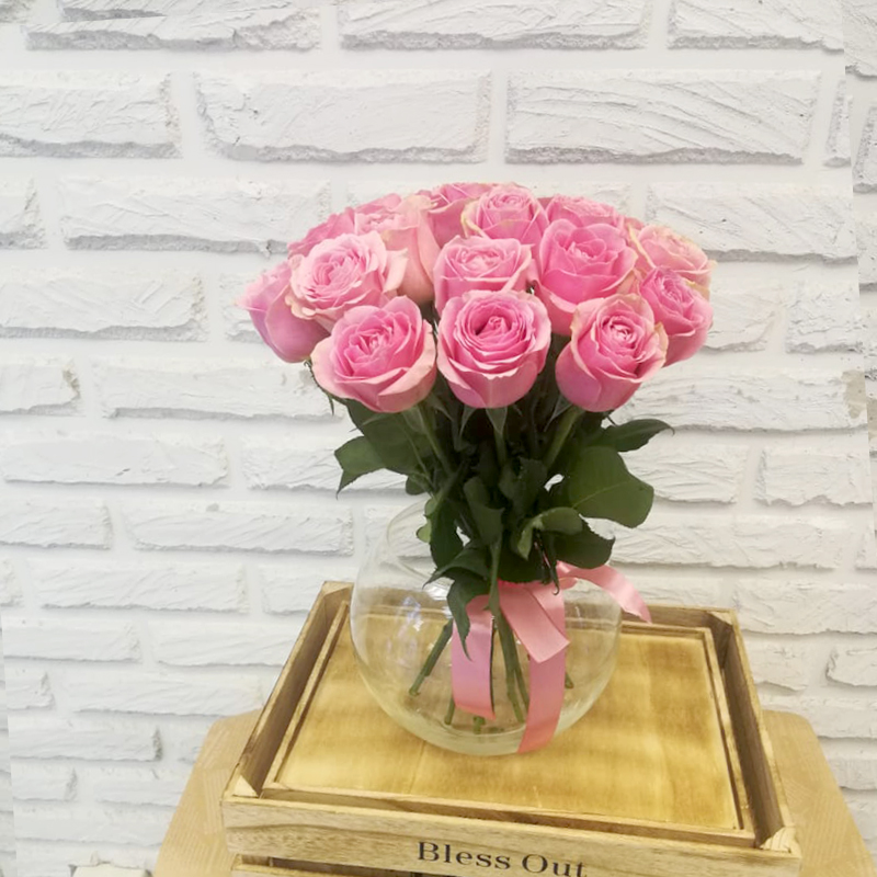 Букет из 15 розовых роз 40 cм - Купить цветы