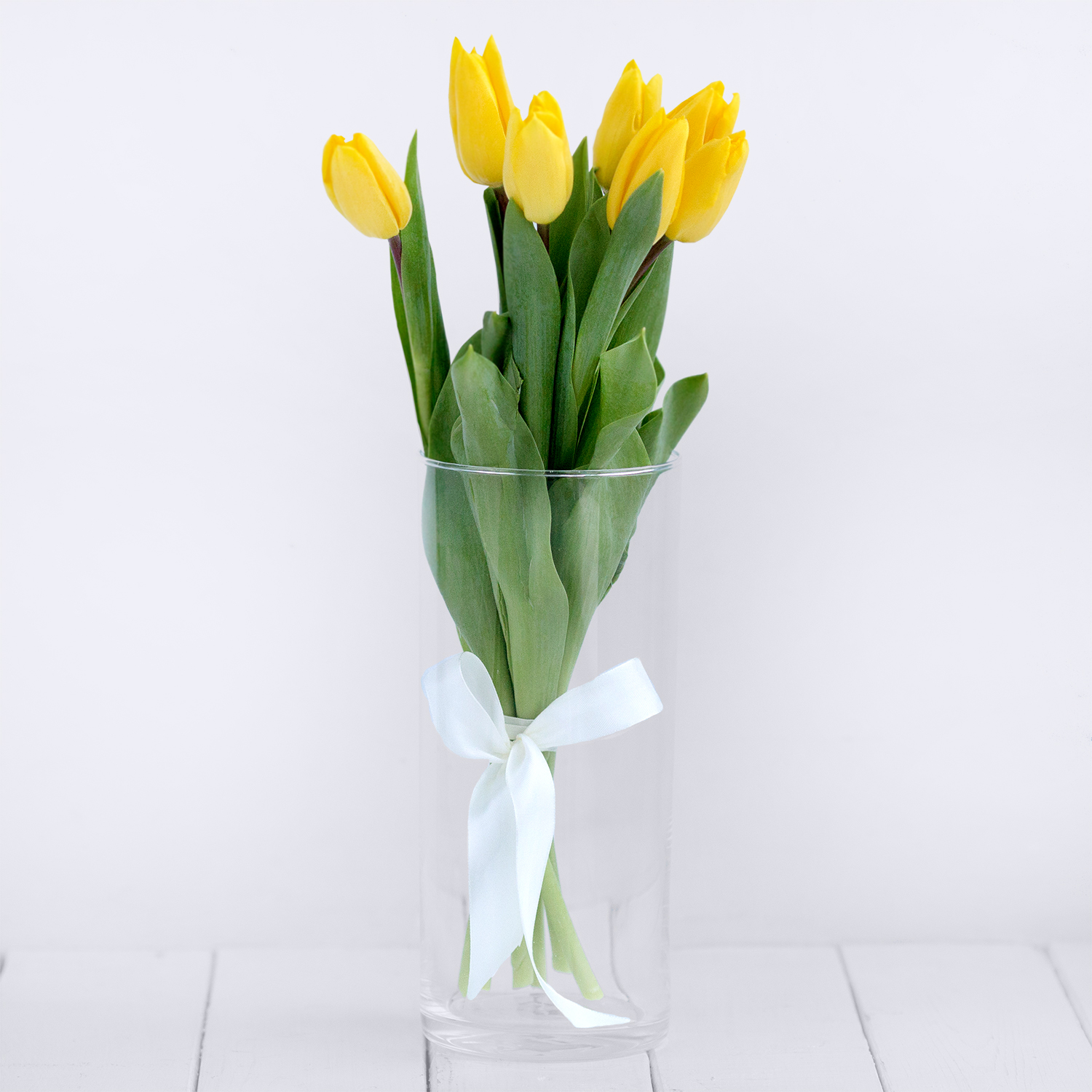 Букет из 7 желтых тюльпанов - Купить цветы