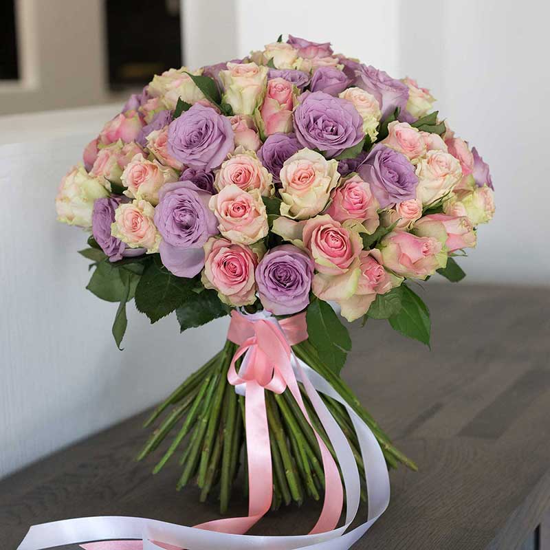 Букеты. 101 роза Крема - Купить цветы
