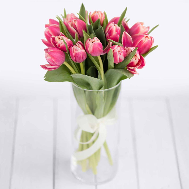 Тюльпаны поштучно. Букет из 15 пионовидных тюльпанов Коламбусс - Купить цветы